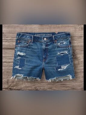 AE 3” Rigid Super High Waist Relaxed Denim Shorts SZ 8